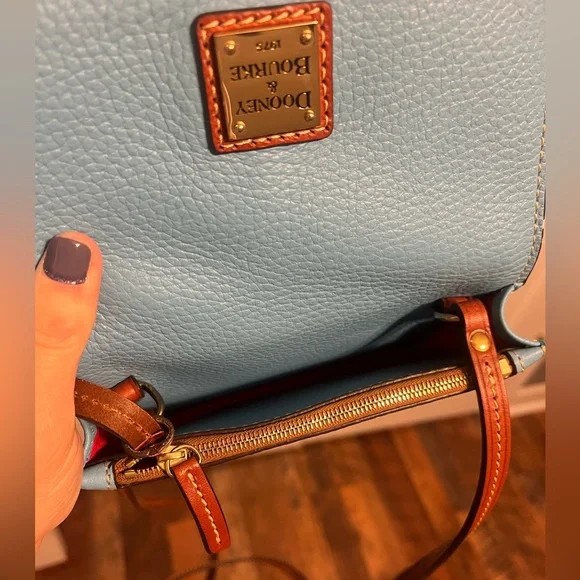 BRAND NEW Dooney and Bourke Gingy Flap Crossbody Purse Aqua Blue - Picture 13 of 15